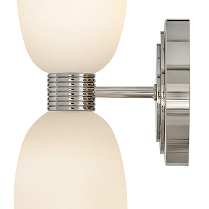 Hinkley Tallulah 2-Light Wall Sconce | Modern Polished Nickel Steel and Etched Opal Glass | Bathroom & Hallway Accent | 5.5 x 4.75 x 15 | Model 52960PN-LL