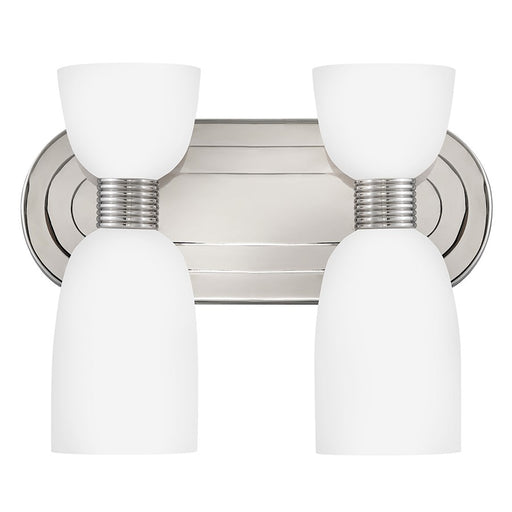 Hinkley Lighting Tallulah 4-Light Vanity Light | Polished Nickel | Etched Opal Glass Shade | Modern Vanity Light | Hardwired Damp Rated | 52962PN-LL