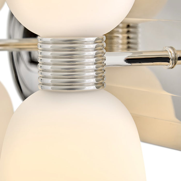 Hinkley Lighting Tallulah 4-Light Vanity Light | Polished Nickel | Etched Opal Glass Shade | Modern Vanity Light | Hardwired Damp Rated | 52962PN-LL