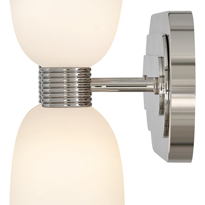 Hinkley Lighting Tallulah 4-Light Vanity Light | Polished Nickel | Etched Opal Glass Shade | Modern Vanity Light | Hardwired Damp Rated | 52962PN-LL
