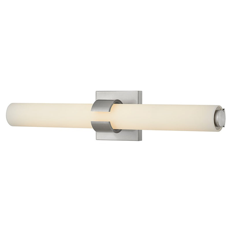 Hinkley Aiden 22in 1-Light LED Vanity Light | Modern Brushed Nickel Steel and Etched White Glass | Bathroom Vanity & Powder Room | 22.75 x | Model 53062BN