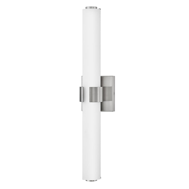 Hinkley Aiden 22in 1-Light LED Vanity Light | Modern Brushed Nickel Steel and Etched White Glass | Bathroom Vanity & Powder Room | 22.75 x | Model 53062BN