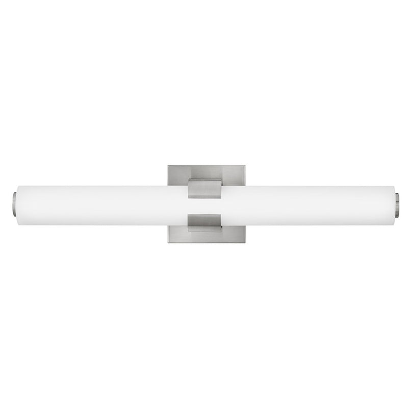 Hinkley Aiden 22in 1-Light LED Vanity Light | Modern Brushed Nickel Steel and Etched White Glass | Bathroom Vanity & Powder Room | 22.75 x | Model 53062BN