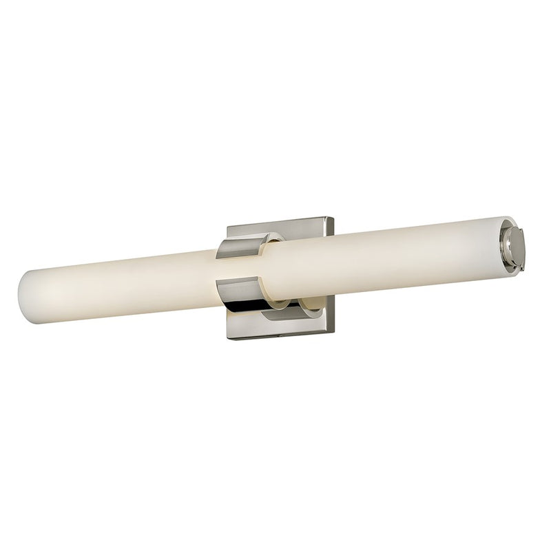Hinkley Aiden 22in 1-Light LED Vanity Light | Modern Polished Nickel Steel and Etched White Glass | Bathroom Vanity | 3.75 x 22.75 x 4.75 | Model 53062PN