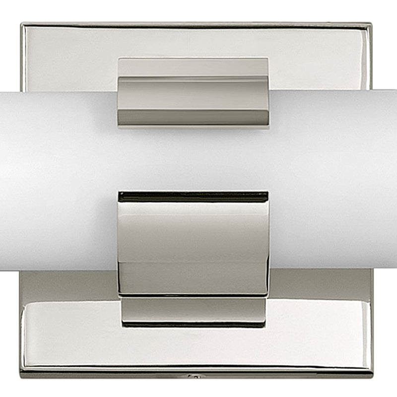 Hinkley Aiden 22in 1-Light LED Vanity Light | Modern Polished Nickel Steel and Etched White Glass | Bathroom Vanity | 3.75 x 22.75 x 4.75 | Model 53062PN