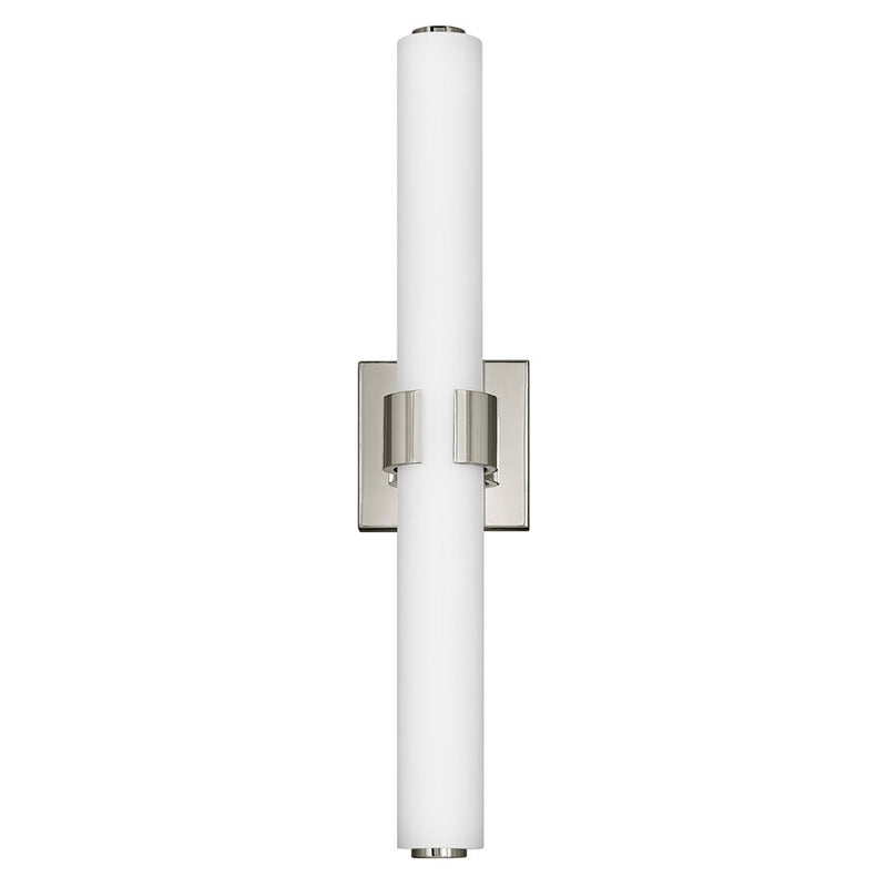 Hinkley Aiden 22in 1-Light LED Vanity Light | Modern Polished Nickel Steel and Etched White Glass | Bathroom Vanity | 3.75 x 22.75 x 4.75 | Model 53062PN