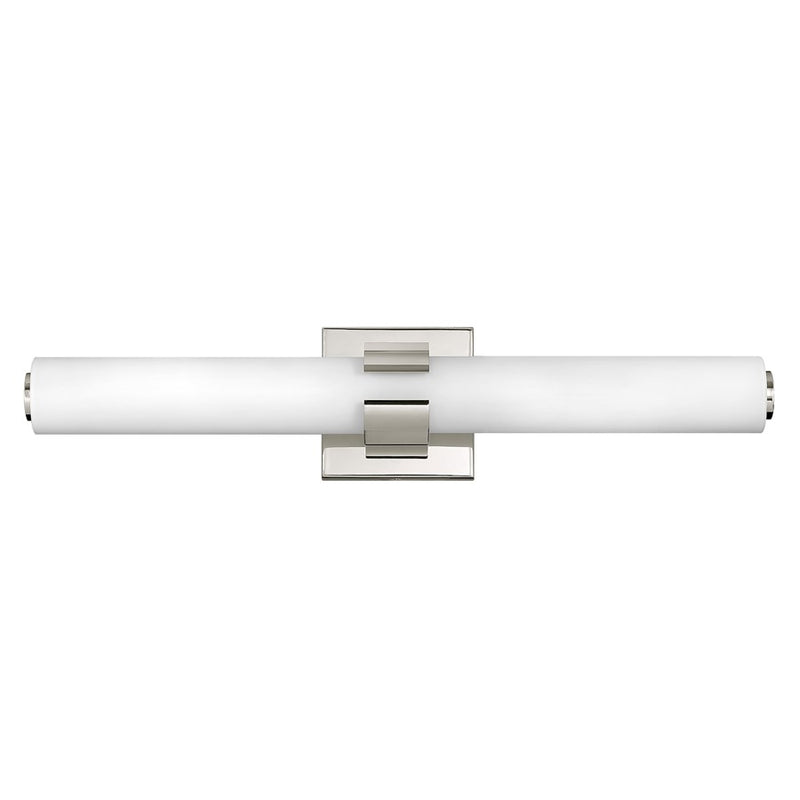 Hinkley Aiden 22in 1-Light LED Vanity Light | Modern Polished Nickel Steel and Etched White Glass | Bathroom Vanity | 3.75 x 22.75 x 4.75 | Model 53062PN