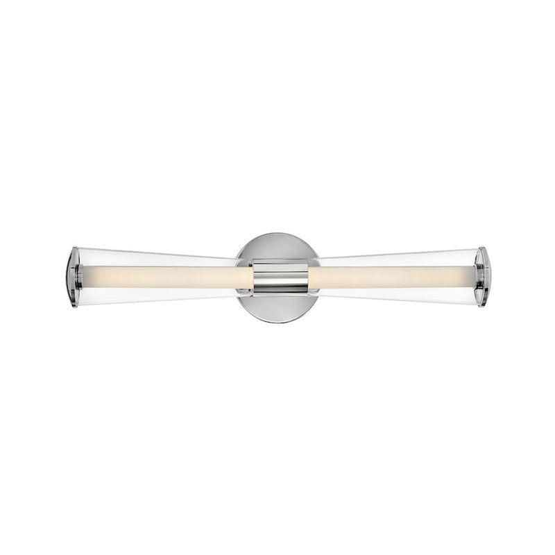 Hinkley Elin 23in 1-Light LED Vanity Light | Modern Chrome Steel and Clear Glass | Bathroom Vanity | 5 x 23 x 5 in | Model 53102CM