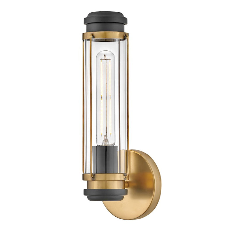 Hinkley Masthead 1-Light Wall Sconce | Transitional Coastal Heritage Brass Steel and Clear Glass | Hallway & Bathroom Accent Light | 5 x 5 | Model 53180HB