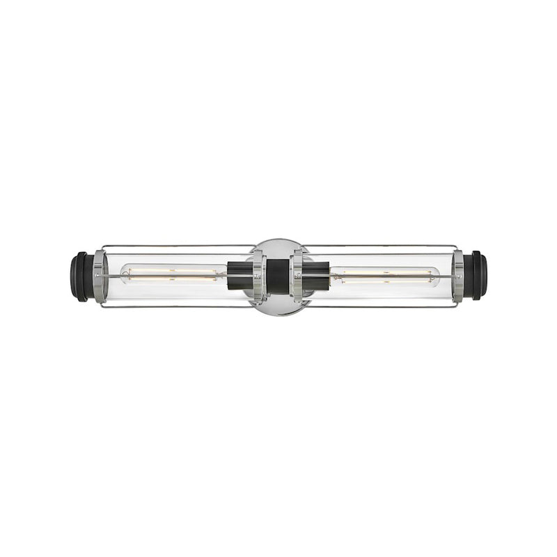 Hinkley Masthead 24in 2-Light Vanity Light | Transitional Heritage Brass Steel and Clear Glass | Bathroom Vanity | 5 x 24 x 5 in | Model 53182HB