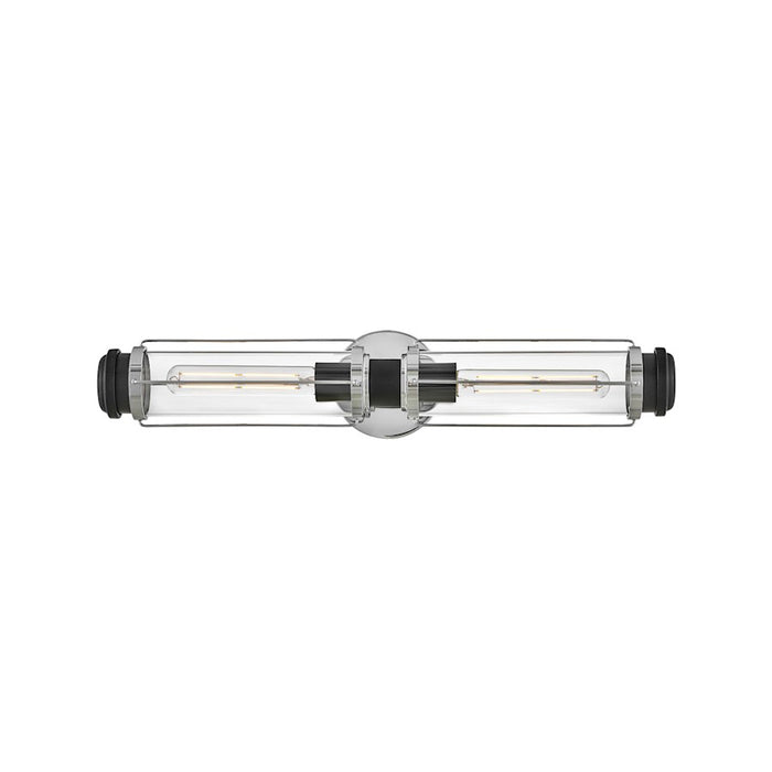 Hinkley Lighting Masthead 2-Light Vanity Light | Chrome Finish | Transitional Vanity Light Above the Bathroom Mirror | Hardwired Damp Rated | 53182CM