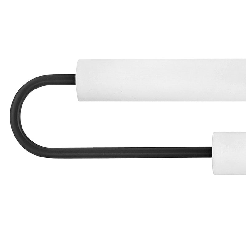 Hinkley Eos 25in 1-Light LED Vanity Light | Modern Black Steel and Etched Opal Glass | Bathroom Vanity & Powder Room | 25 x 3 x 5.5 in | Model 53860BK