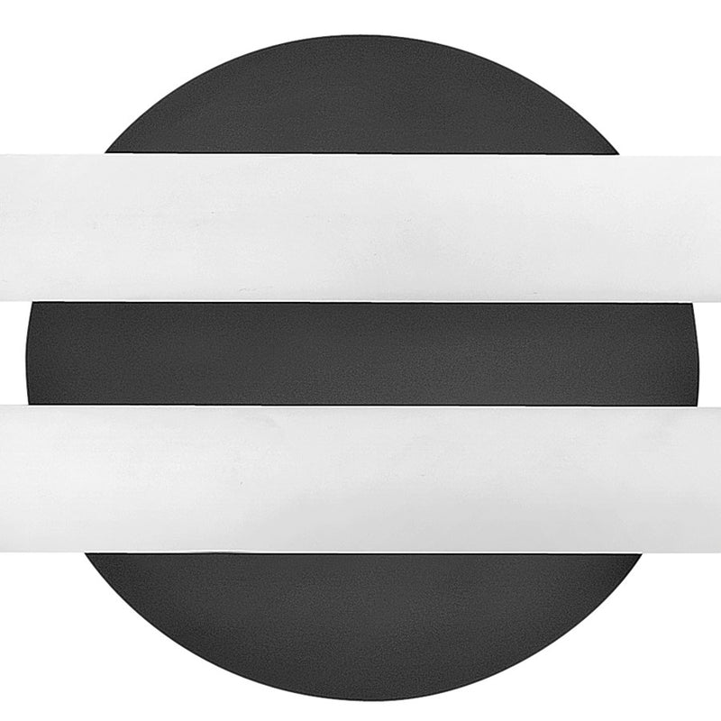 Hinkley Eos 25in 1-Light LED Vanity Light | Modern Black Steel and Etched Opal Glass | Bathroom Vanity & Powder Room | 25 x 3 x 5.5 in | Model 53860BK