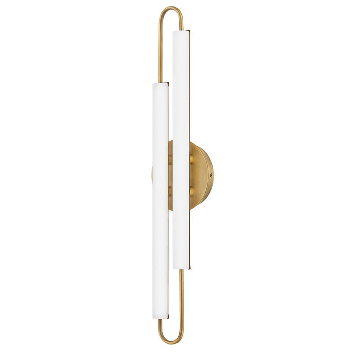 Hinkley Lighting Eos Vanity Light | Lacquered Brass Finish | Etched Glass Shade | Modern Vanity Light | Damp Rated Hardwired Installation | 53860LCB