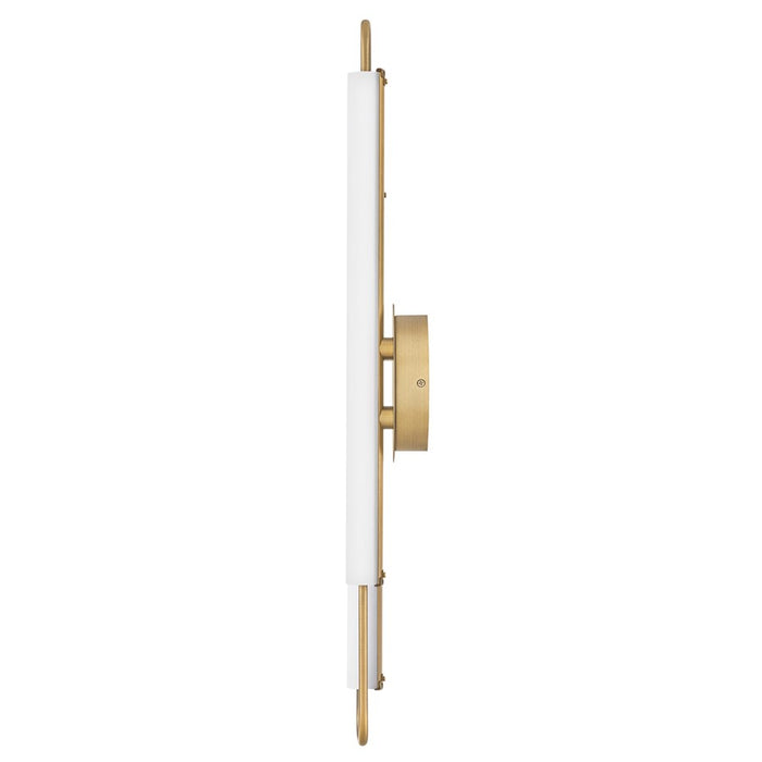 Hinkley Lighting Eos Vanity Light | Lacquered Brass Finish | Etched Glass Shade | Modern Vanity Light | Damp Rated Hardwired Installation | 53860LCB