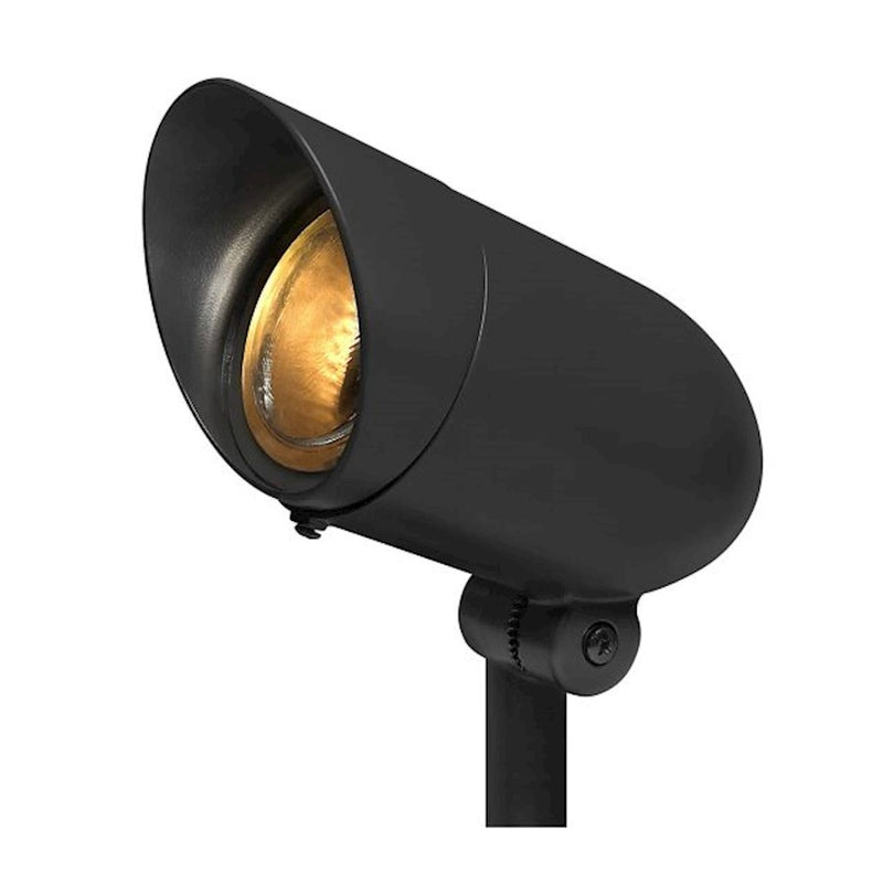 Hinkley Line Voltage Spot 8in 1-Light Landscape Accent | Industrial Black Die-Cast Aluminum and Convex Clear Glass | Garden & Pathway | Model 54000BK