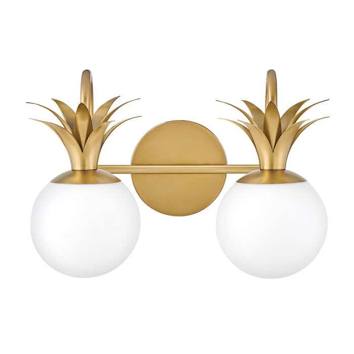 Hinkley Lighting Palma 2-Light Bath Vanity Light | Heritage Brass Finish | Transitional Vanity Light Above the Bathroom Mirror | Damp Rated | 54152HB