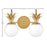 Hinkley Lighting Palma 2-Light Bath Vanity Light | Heritage Brass Finish | Transitional Vanity Light Above the Bathroom Mirror | Damp Rated | 54152HB