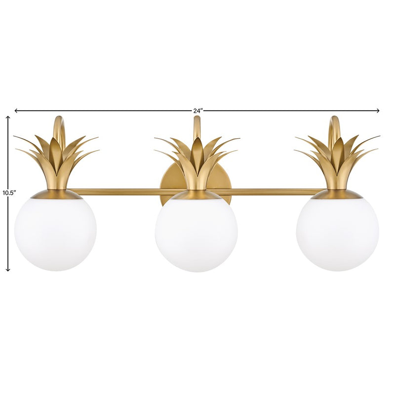 Hinkley Lighting Palma 3-Light Bath Vanity Light | Heritage Brass Finish | Transitional Vanity Light Above the Bathroom Mirror | Damp Rated | 54153HB