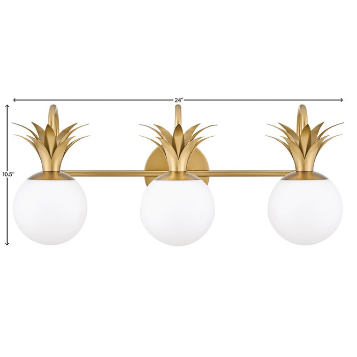 Hinkley Lighting Palma 3-Light Bath Vanity Light | Heritage Brass Finish | Transitional Vanity Light Above the Bathroom Mirror | Damp Rated | 54153HB
