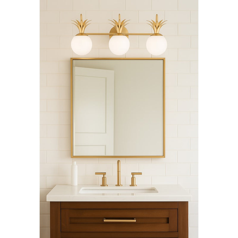 Hinkley Lighting Palma 3-Light Bath Vanity Light | Heritage Brass Finish | Transitional Vanity Light Above the Bathroom Mirror | Damp Rated | 54153HB