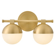Hinkley Bowie 14in 2-Light Bath Vanity | Transitional Lacquered Brass Steel and Etched Opal Glass | Bathroom Vanity Light | 8 x 14 x 9 in | Model 54562LCB