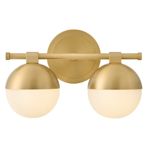 Hinkley Bowie 14in 2-Light Bath Vanity | Transitional Lacquered Brass Steel and Etched Opal Glass | Bathroom Vanity Light | 8 x 14 x 9 in | Model 54562LCB