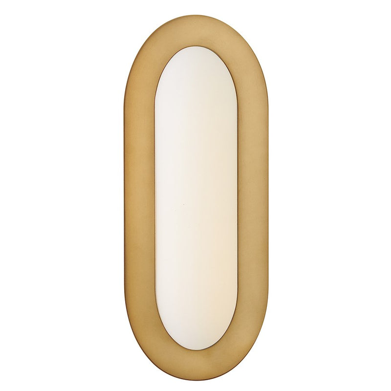 Hinkley Emme 15in 1-Light Vanity Light | Midcentury Modern Heritage Brass Steel and Etched Opal Glass | Bathroom Vanity & Powder Room | 3 | Model 55162HB