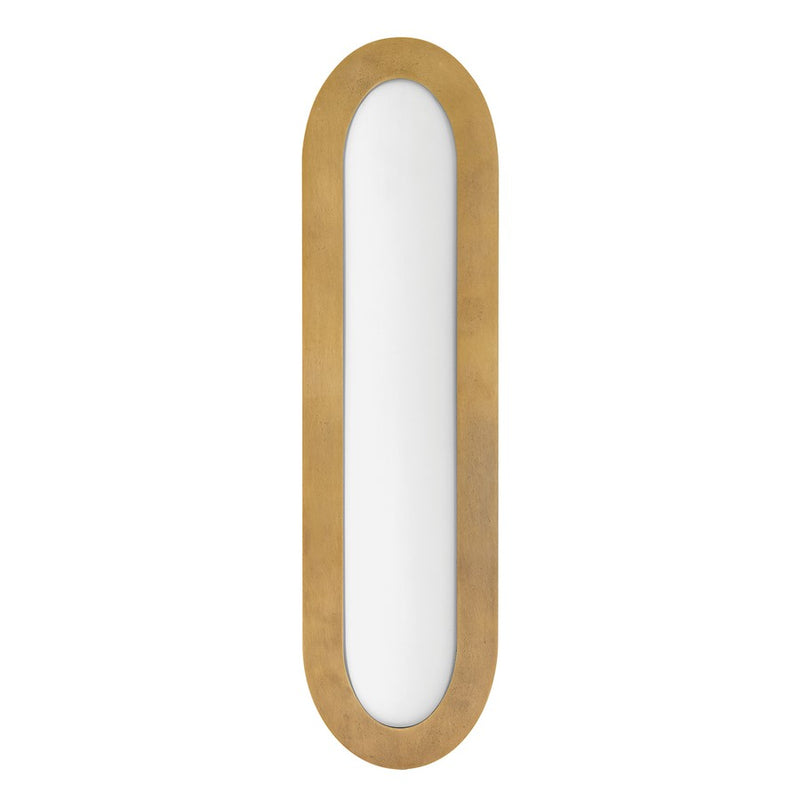 Hinkley Emme 22in 1-Light Vanity Light | Mid-Century Modern Heritage Brass Steel and Etched Opal Glass | Bathroom & Powder Room Vanity | 3 | Model 55163HB