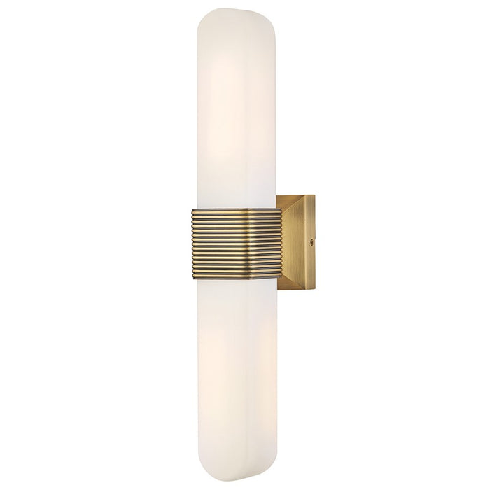 Hinkley Lighting Cotes 2Lt LED Sconce, Lacquered Brass/Etched Opal - 55182LCB