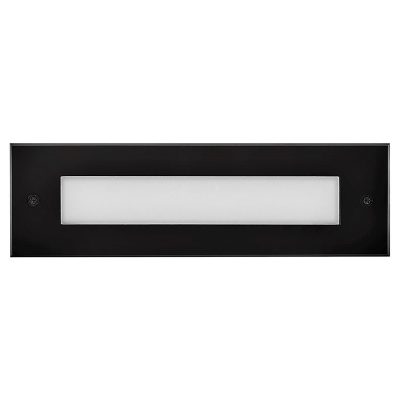 Hinkley Dash Flat 8.75in 1-Light Landscape Step Light | Industrial Stainless Steel Black and Frosted Glass Lens | Outdoor Pathway & Deck | Model 55345SSB