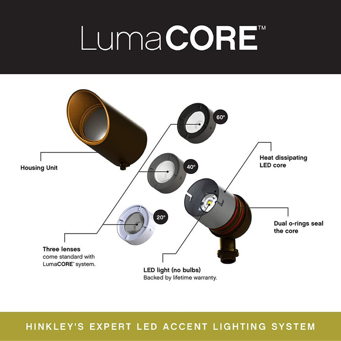 Hinkley Lumacore Spot Landscape Accent/30K, Black/Clear Lens