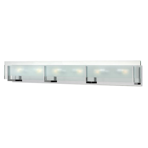 Hinkley Latitude 38in 6-Light Bathroom Vanity Light | Contemporary Chrome and Clear Beveled Glass | Bathroom Vanity & Powder Room | Model 5656CM