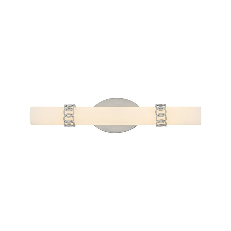Hinkley Eliza 22in 1-Light LED Vanity Light | Transitional Brushed Nickel Steel and Etched Opal Glass | Bathroom Vanity & Powder Room | Model 57012BN