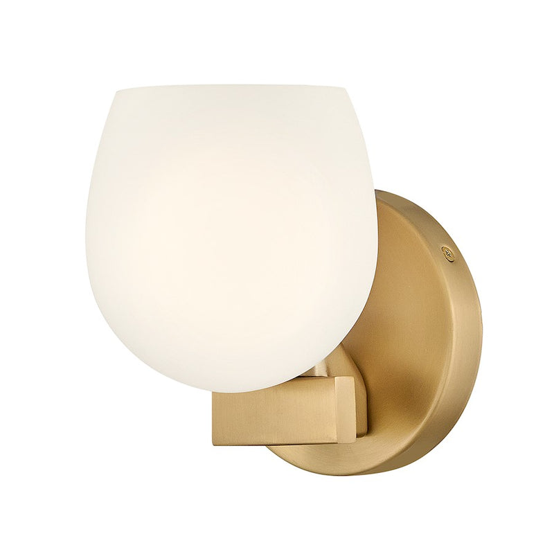 Hinkley Lighting Mae 1 Light Small Sconce, Lacquered Brass