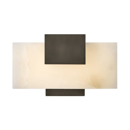 Hinkley Cadiz 6.75in 1-Light Wall Sconce | Modern Black Oxide Steel and Alabaster Glass | Bathroom Vanity & Hallway | 3.5 x 11.5 x 6.75 in | Model 57030BX