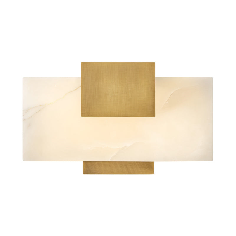 Hinkley Cadiz 11in 1-Light Wall Sconce | Modern Heritage Brass Steel and Natural Alabaster Stone | Bathroom & Vanity Light | 3.5 x 11.5 x | Model 57030HB