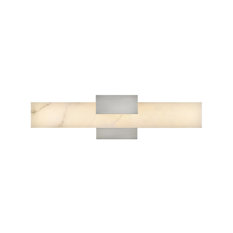 Hinkley Cadiz 20in 1-Light LED Vanity Light | Modern Brushed Nickel Steel and Natural Alabaster | Bathroom Vanity & Powder Room | 19.75 x | Model 57032BN