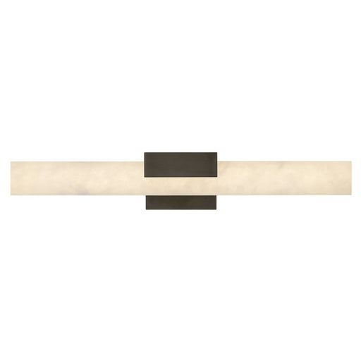 Hinkley Cadiz 30in 1-Light Bath Vanity | Modern Black Oxide Steel and Natural Alabaster LED | Bathroom Vanity Light | 3.5 x 30 x 5.25 in | Model 57033BX