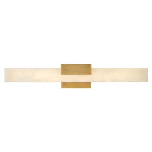 Hinkley Cadiz 30in 1-Light Bath Vanity | Modern Heritage Brass Steel and Natural Alabaster LED | Bathroom Vanity & Powder Room | 3.5 x 30 | Model 57033HB