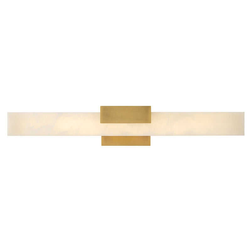 Hinkley Cadiz 30in 1-Light Bath Vanity | Modern Heritage Brass Steel and Natural Alabaster LED | Bathroom Vanity & Powder Room | 3.5 x 30 | Model 57033HB