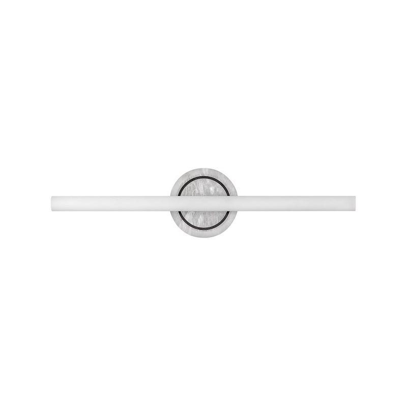 Hinkley Zayne 31in 1-Light LED Bath Vanity Light | Modern Black Aluminum and Etched White Glass | Bathroom Vanity & Powder Room | 3.75 x | Model 57043BK