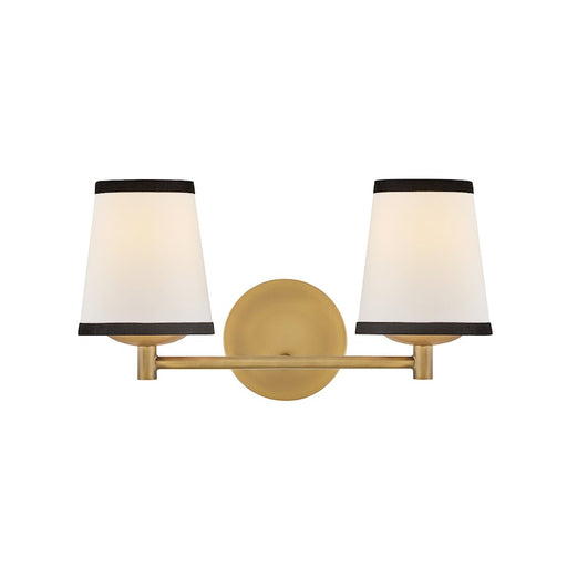 Hinkley Lighting Sonia 2Lt 8" Vanity, Brass/Off-White Linen - 57052LCB-OW