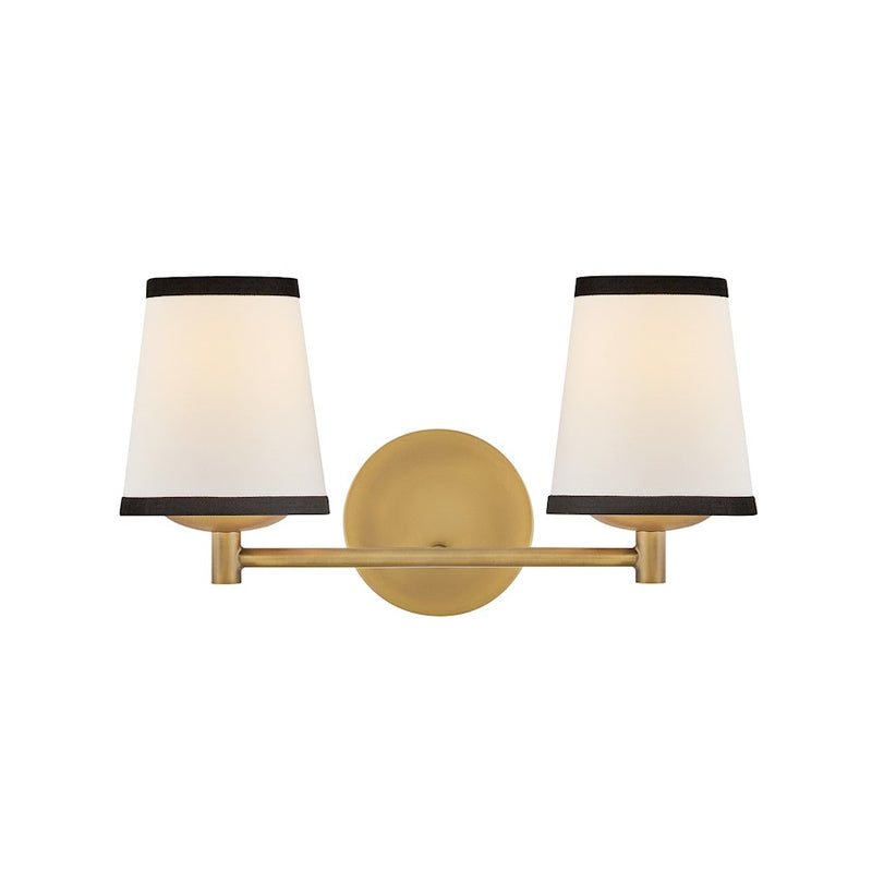 Hinkley Lighting Sonia 8" 2-Light Vanity Light | Lacquered Brass Finish | Traditional Vanity Light | Damp Rated Hardwired Installation | 57052LCB-OW