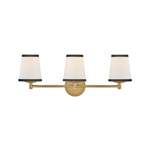 Hinkley Lighting Sonia 3Lt 8" Vanity, Brass/Off-White Linen - 57053LCB-OW