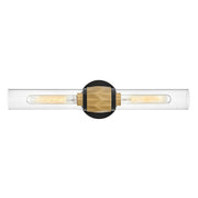 Hinkley Lighting Ellison 2 Light Vanity, Black/Brass/Clear - 57082BK-HB