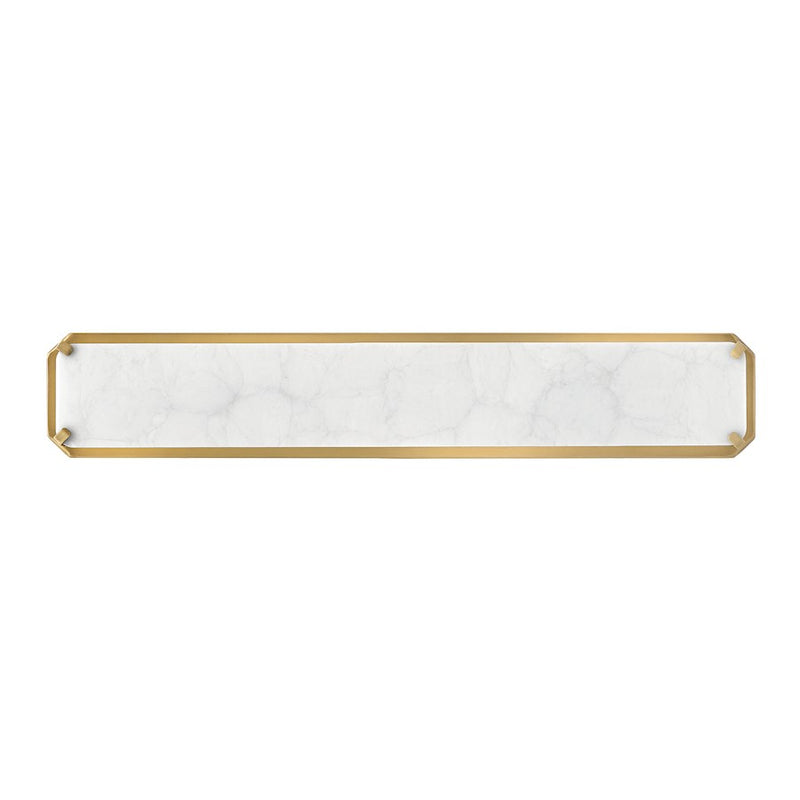 Hinkley Serene 26in 1-Light Bathroom Vanity Light | Modern Glam Heritage Brass Steel and Faux Alabaster LED | Bathroom Vanity | 2.25 x | Model 57233HB