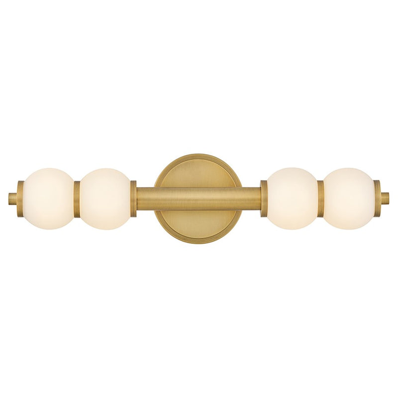 Hinkley Trigo 24in 1-Light Wall Sconce | Modern Lacquered Brass Steel and Etched Opal Glass | Bathroom & Hallway Accent | 6 x 6 x 24 in | Model 57392LCB