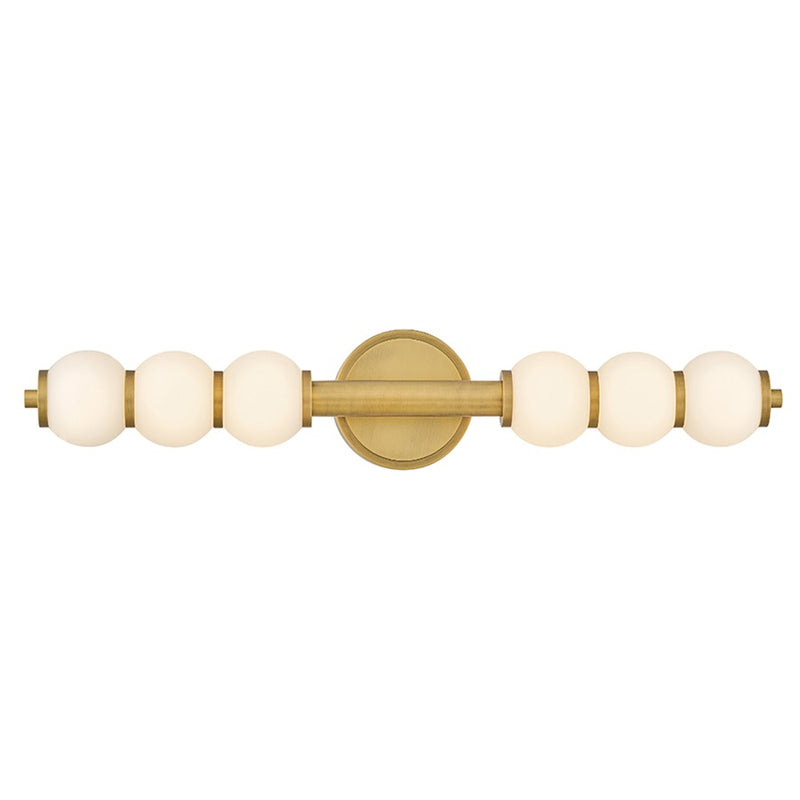 Hinkley Trigo 31in 1-Light Wall Sconce | Modern Lacquered Brass Steel and Etched Opal Glass | Hallway & Bathroom Accent | 6 x 6 x 31 in | Model 57393LCB