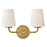 Hinkley Lighting McKenna 2Lt Vanity, Brass/Pleated Etched Opal - 57402LCB